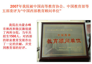 學院2007年部分榮譽